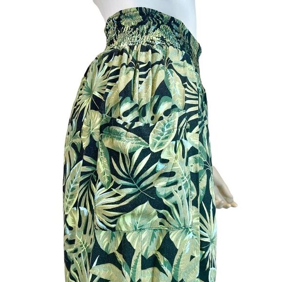 Island Planet Tropical Print Capri Pants Smocked Waist - Picture 3 of 9